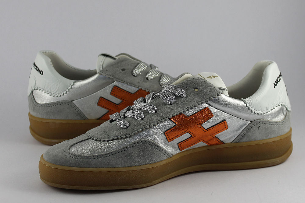 'Iconic II' Silver and Orange Trainer