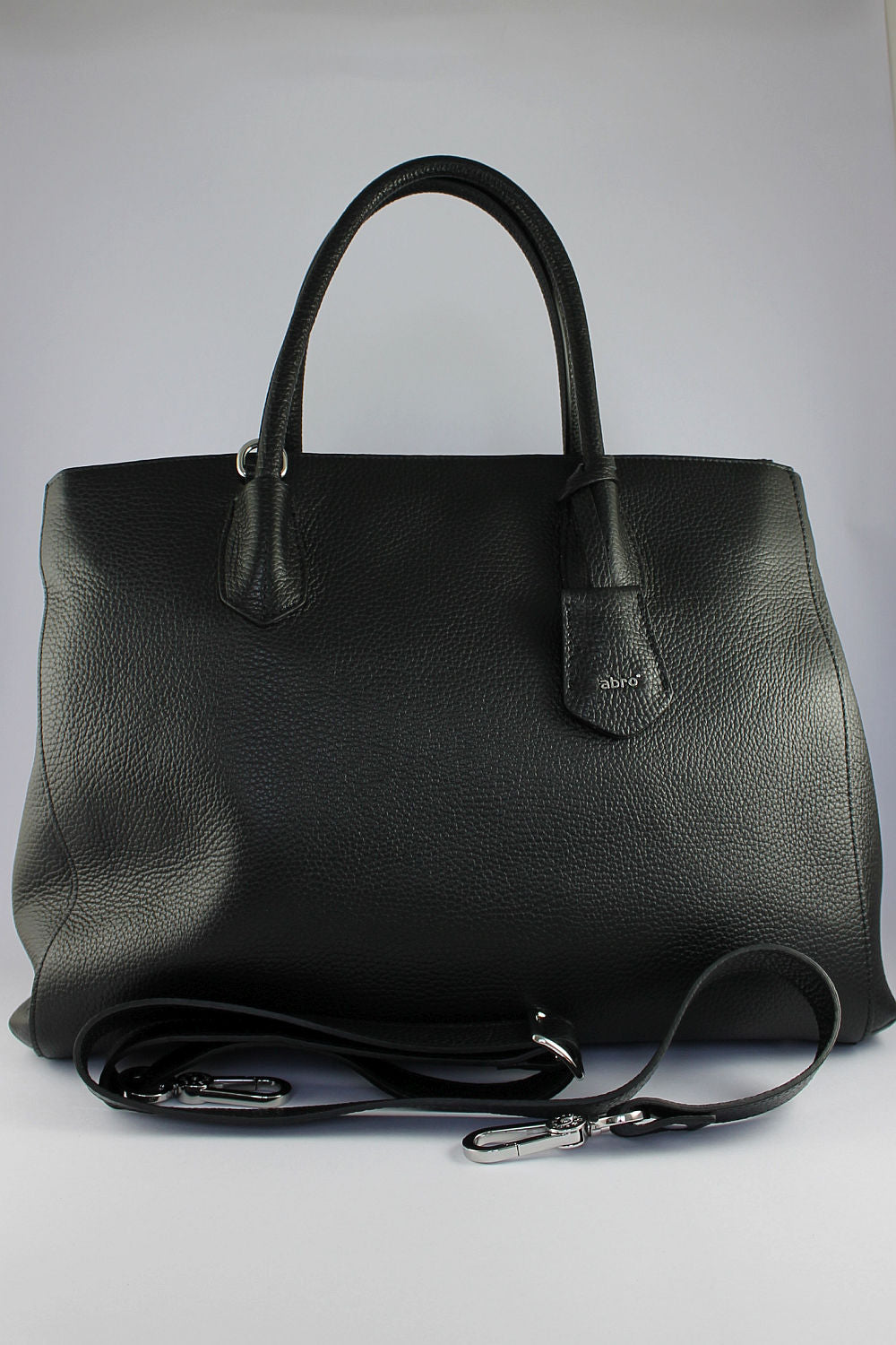 'Adrienne' Business Shopper in Black Leather