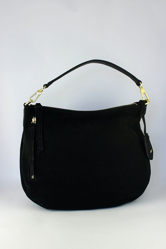 'Juna' Black Suede Hobo