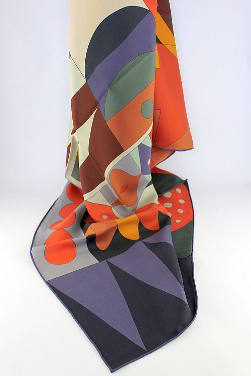 'Caterina' Silk Scarf in Red & Orange Double Sided