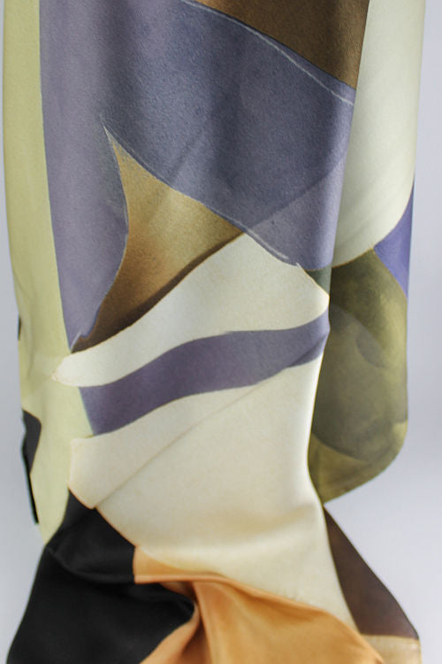 'Muted Abstract' Silk Satin Scarf