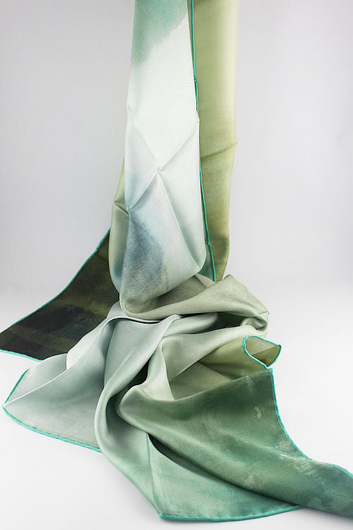 'Alexandra' Silk Scarf in Soft Green