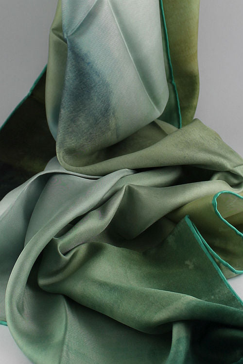 'Alexandra' Silk Scarf in Soft Green