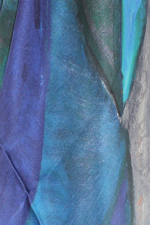 'Carlotta' Silk Satin Bright Blues Scarf