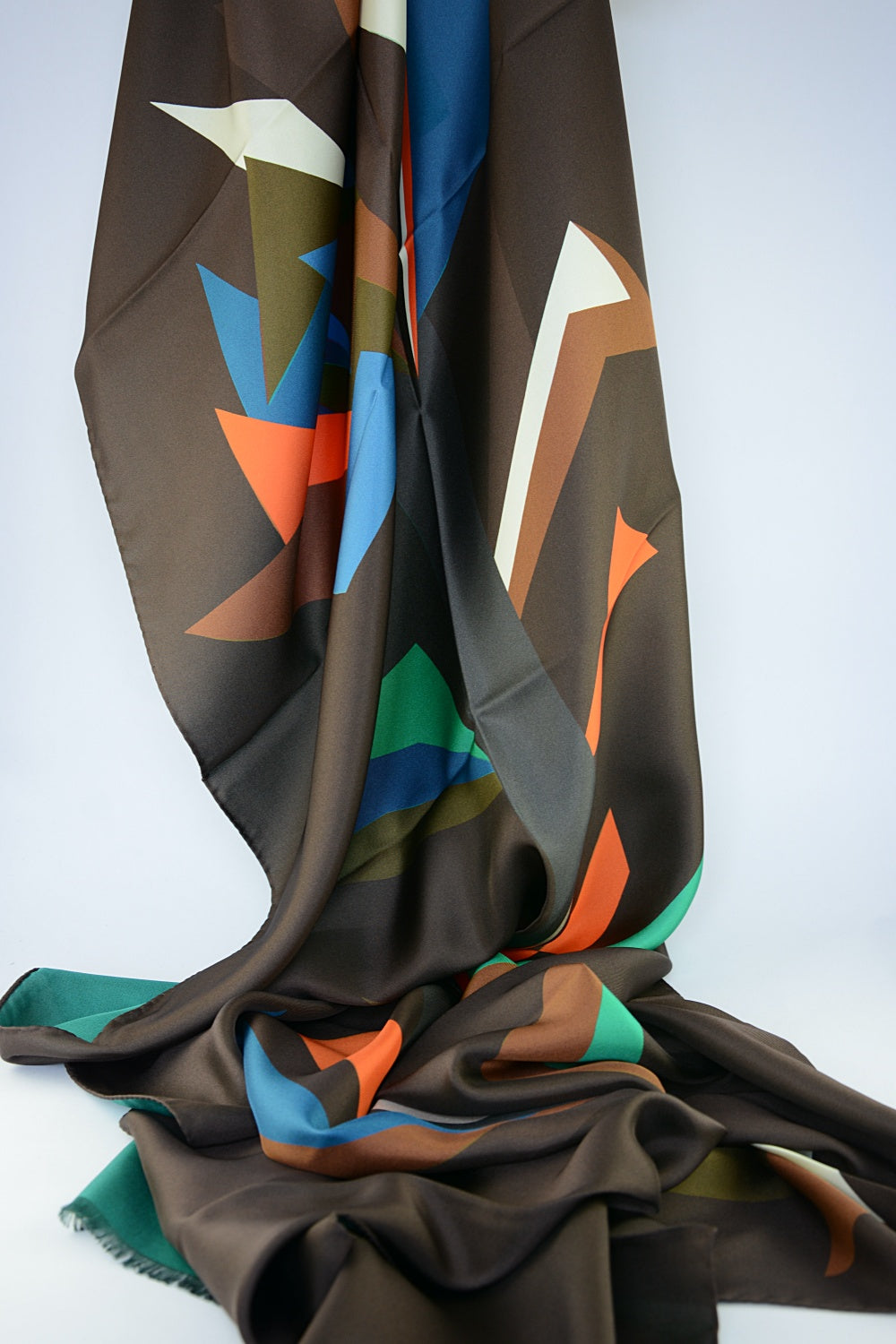 'Collage' Double-Sided in Chocolate & Teal