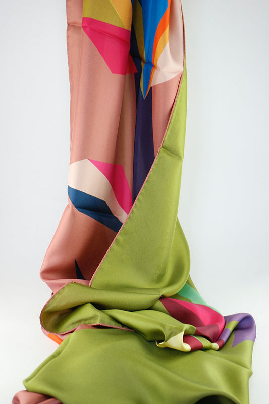 'Collage' Double-Sided in Pink & Olive