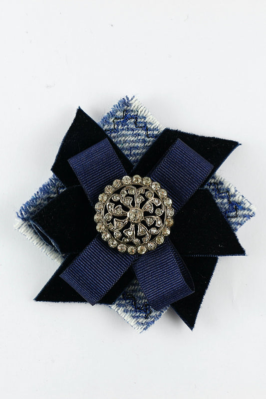 'Diamante' on Navy Velvet