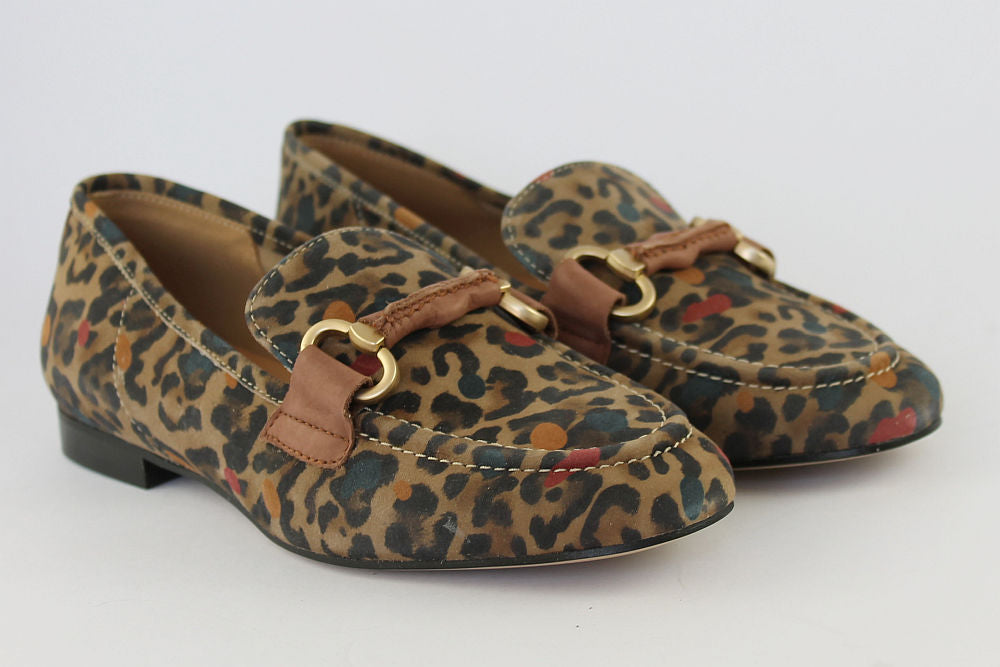 'Cara' Suede Loafer in Animal Print