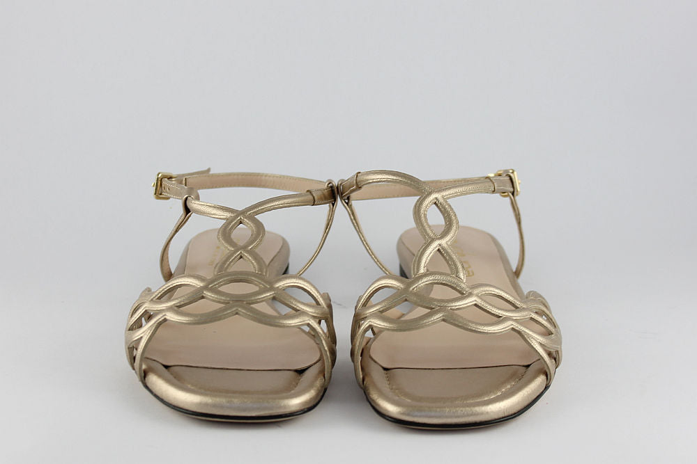 'Ravenna' Soft Gold Leather Sandal