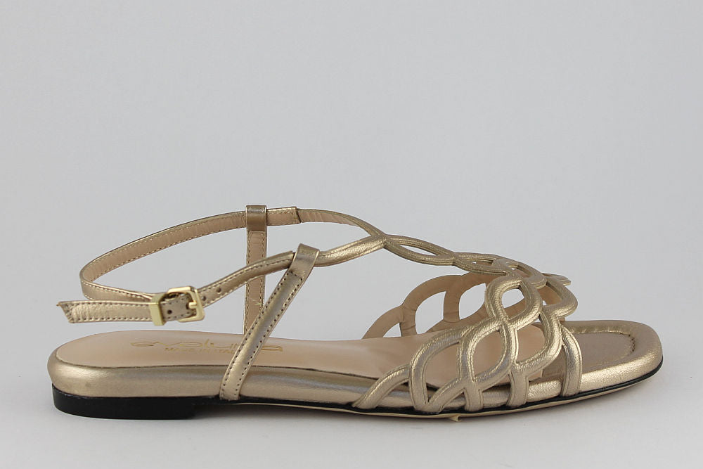 'Ravenna' Soft Gold Leather Sandal