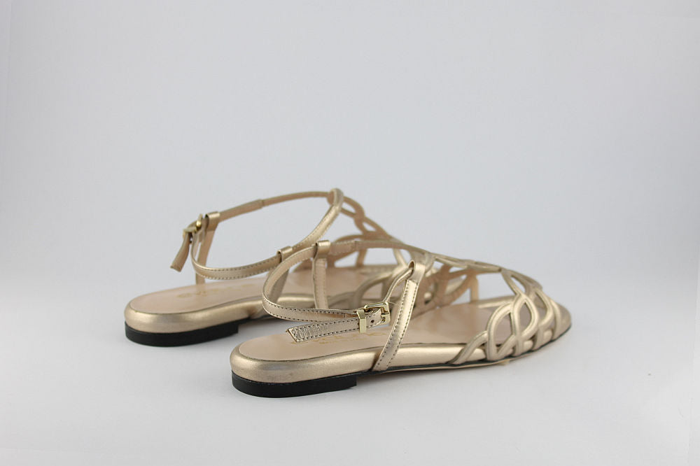 'Ravenna' Soft Gold Leather Sandal