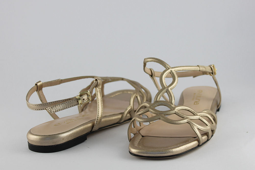 'Ravenna' Soft Gold Leather Sandal