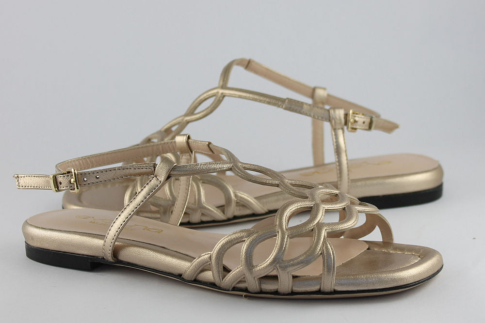 'Ravenna' Soft Gold Leather Sandal