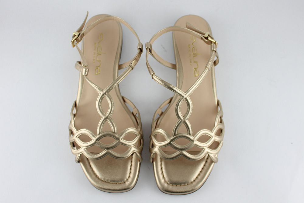 'Ravenna' Soft Gold Leather Sandal