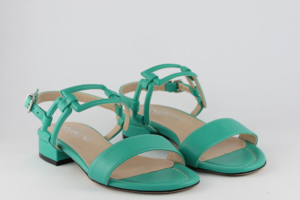 'Positano' Turquoise Leather Sandal