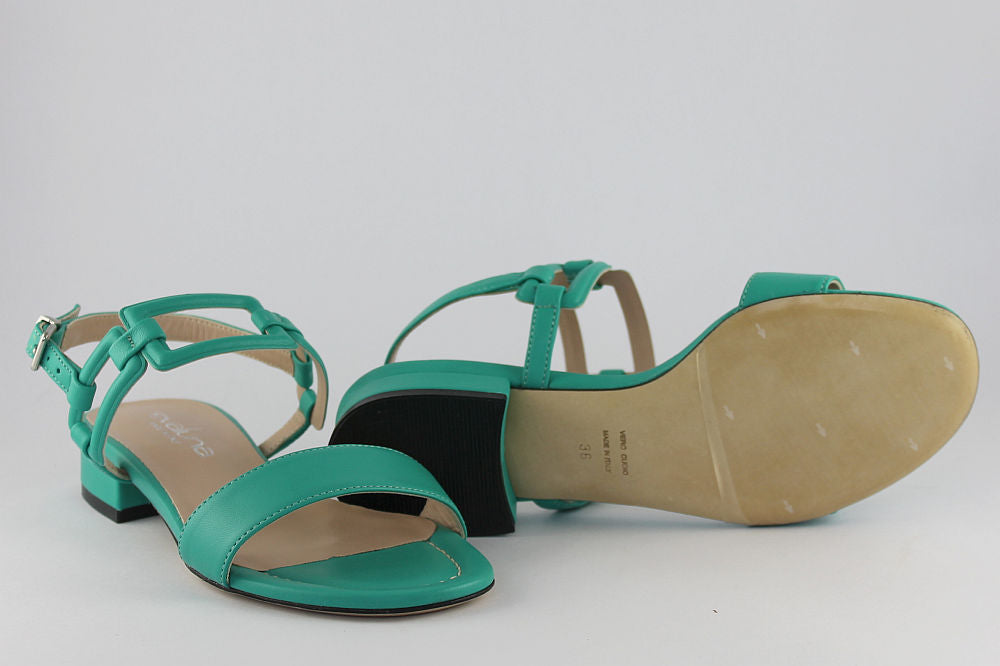 'Positano' Turquoise Leather Sandal