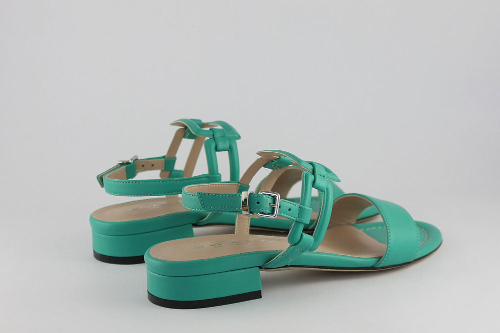 'Positano' Turquoise Leather Sandal