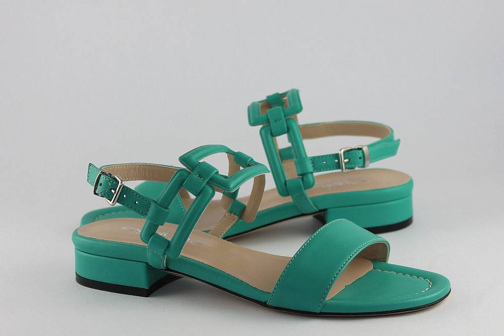 'Positano' Turquoise Leather Sandal