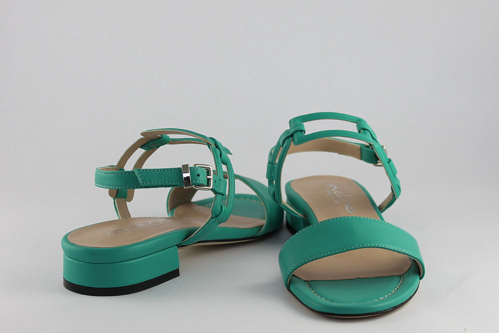 'Positano' Turquoise Leather Sandal