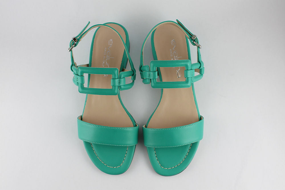 'Positano' Turquoise Leather Sandal