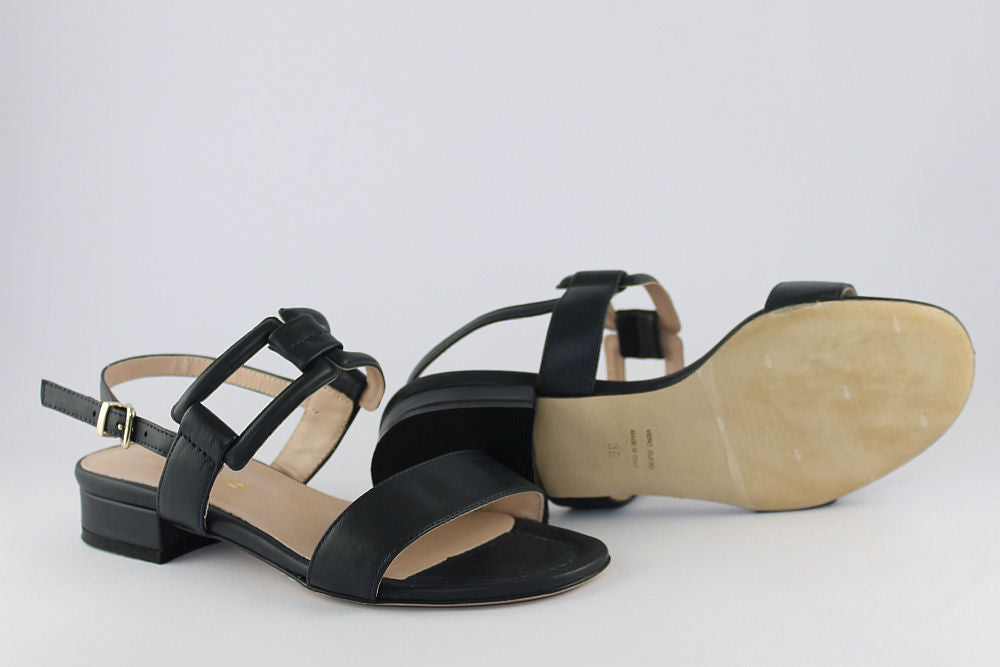 'Palermo' Navy Leather Sandal