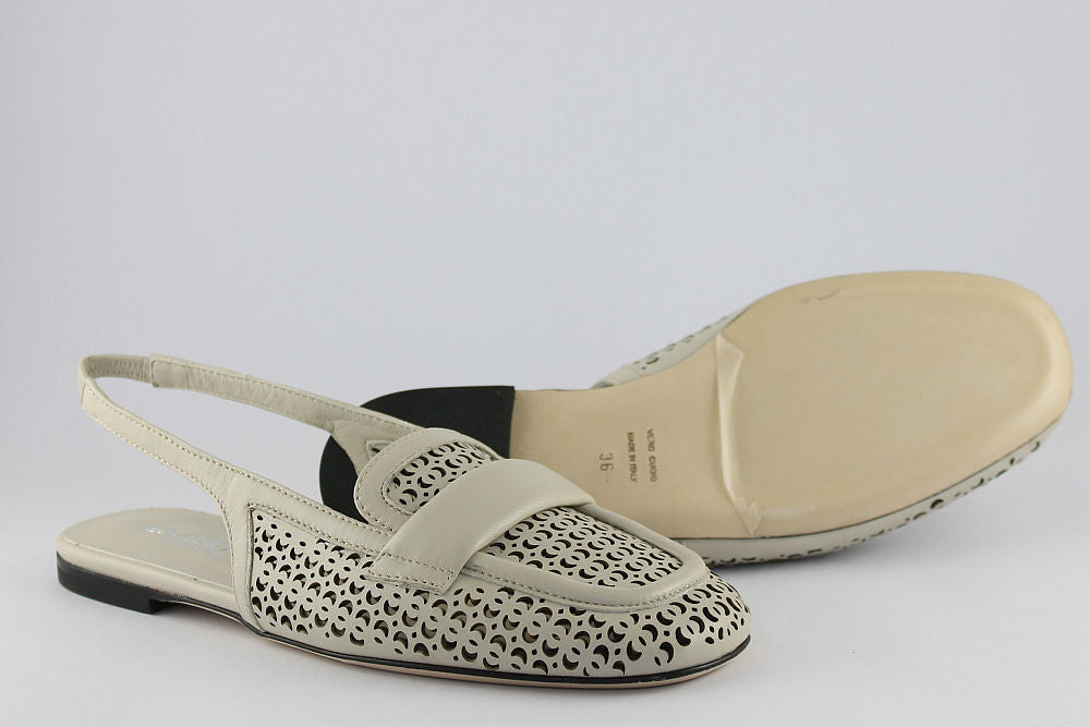 'Genoa' Leather Slingback in Stone