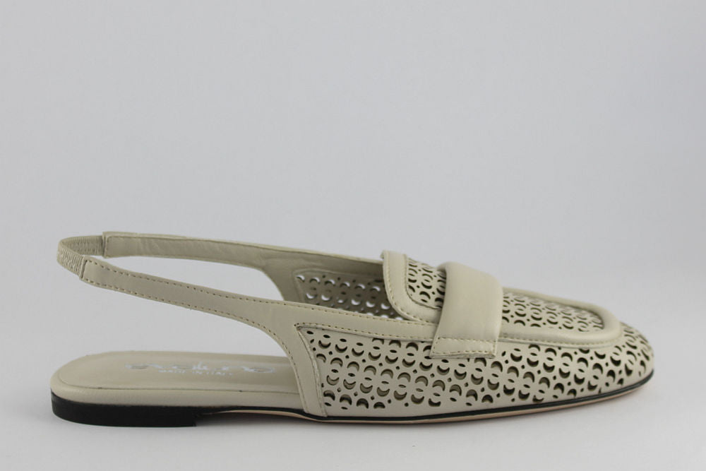 'Genoa' Leather Slingback in Stone