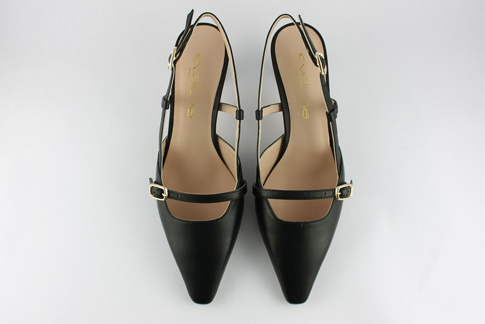 'Napoli' Black Leather Slingback