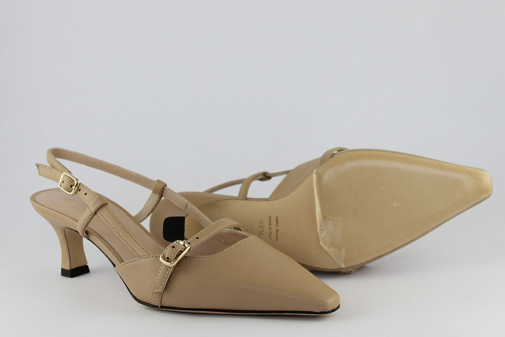 'Napoli' Camel Leather Slingback