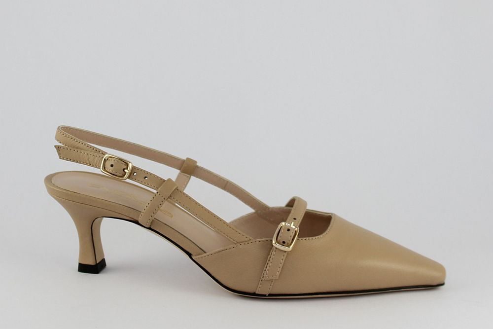 'Napoli' Camel Leather Slingback