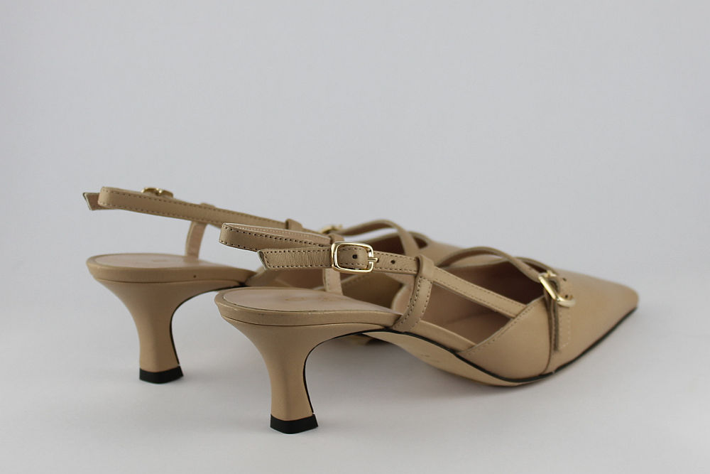 'Napoli' Camel Leather Slingback