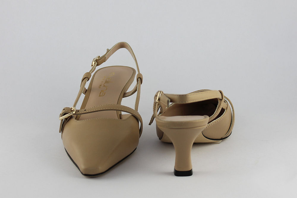 'Napoli' Camel Leather Slingback