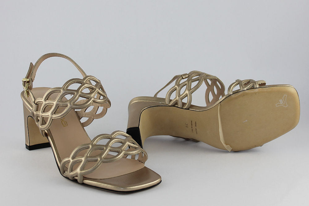 'Trieste' Soft Gold Leather Sandal