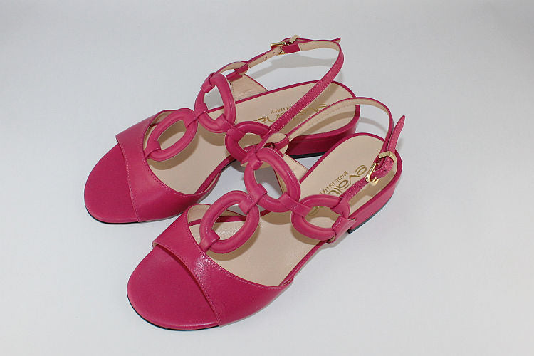 Flat Fuschia Pink Leather Sandal