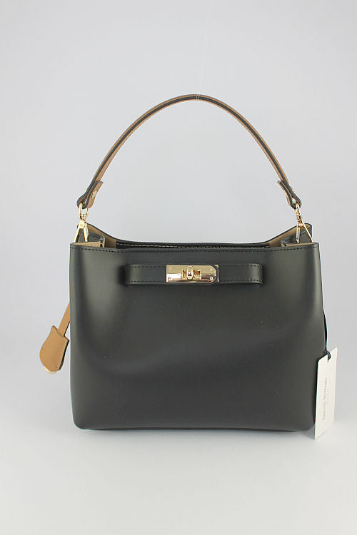'Rossana' in Black and Tan Leather