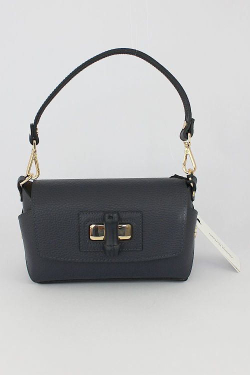 'Serafina' Small Leather Bag in Black