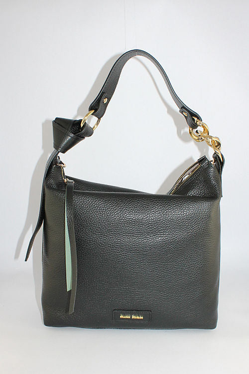 'Lisabetta' Leather Bag in Black