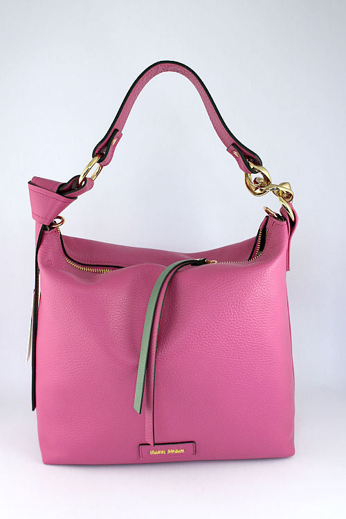 'Lisabetta' Leather Bag in Hot Pink