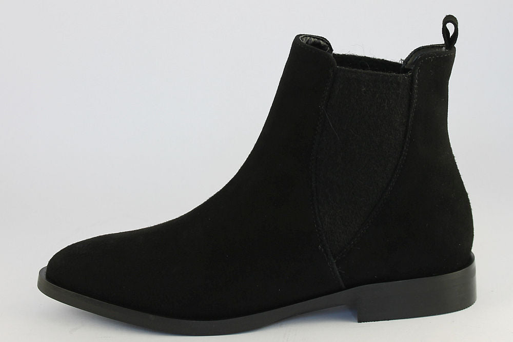 'Elettra' Black Pointed Suede Ankle Boot