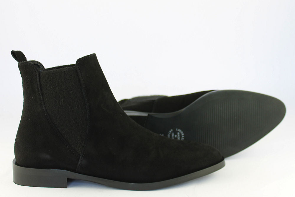 'Elettra' Black Pointed Suede Ankle Boot