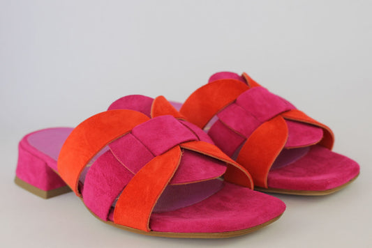 'Karin' Mule in Pink and Orange