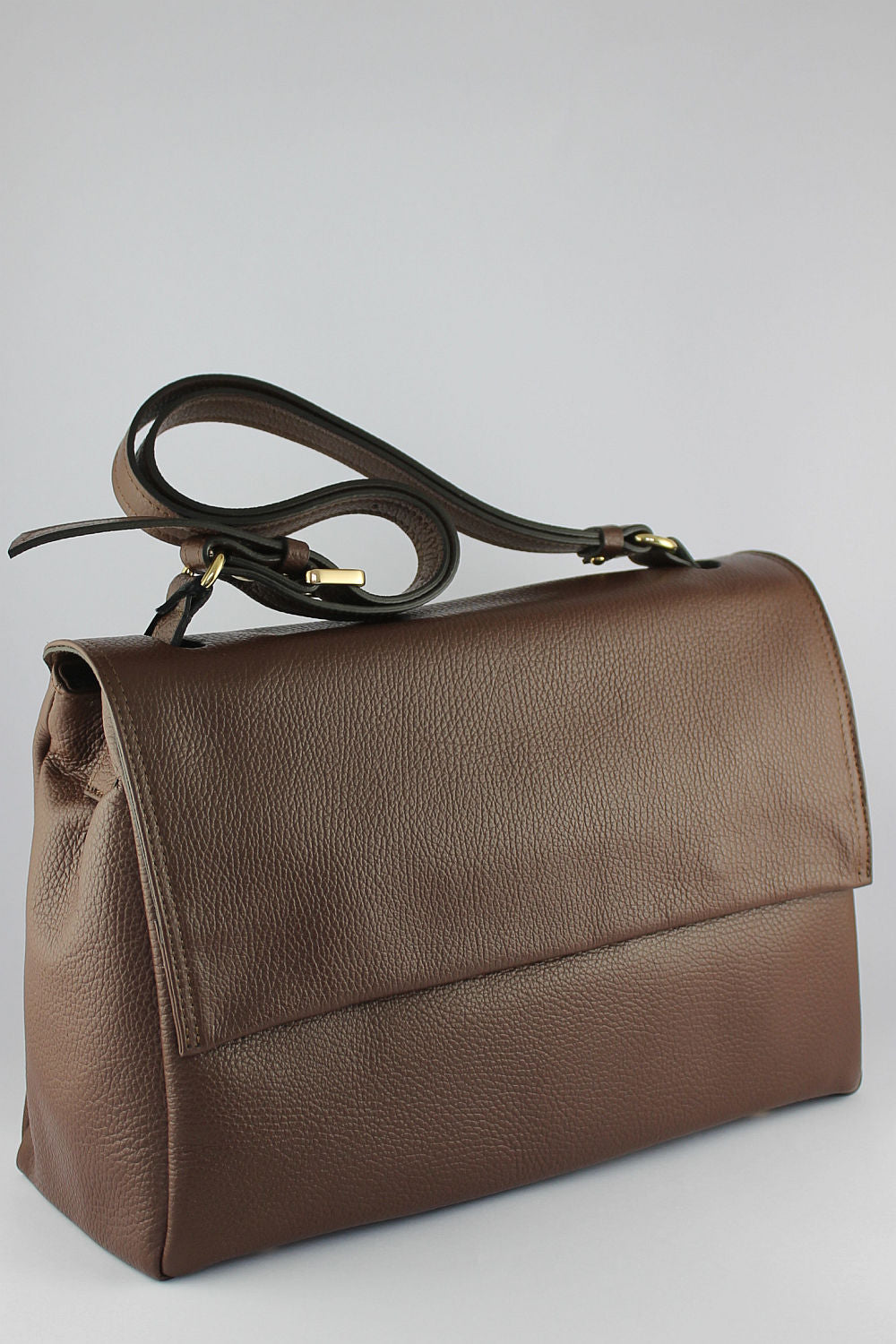'Claudia' Chocolate Brown Leather Handbag