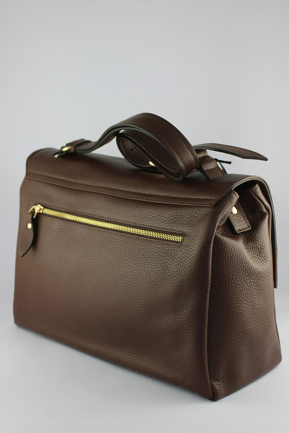 'Claudia' Chocolate Brown Leather Handbag