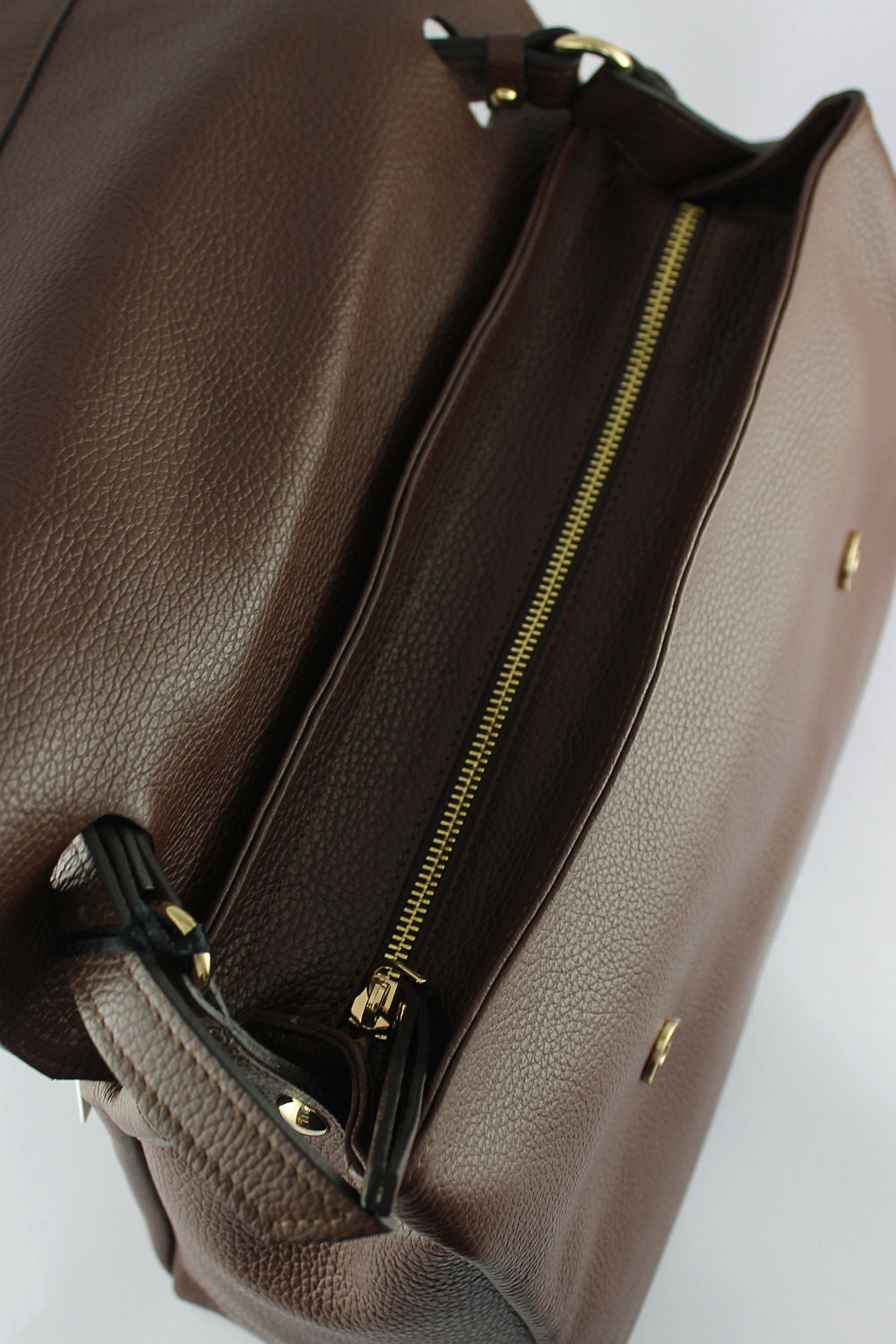 'Claudia' Chocolate Brown Leather Handbag