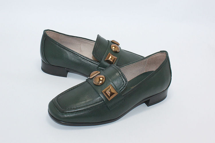 Forest Green Leather Loafer