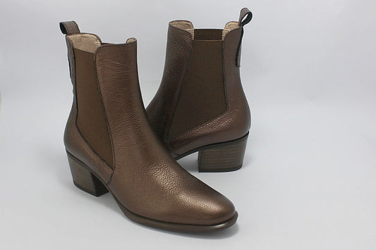 Bronze Leather Ankle Boot