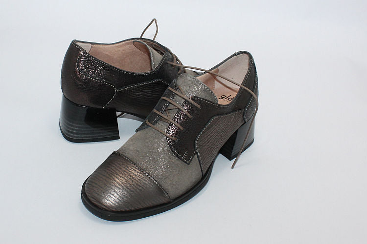 Bronze and Aubergine Leather Lace-up