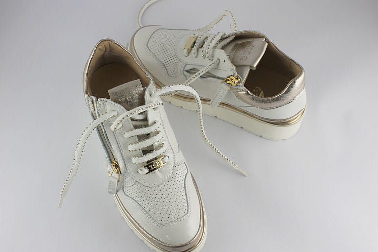 Off-White Patent Leather Trainers with Zip