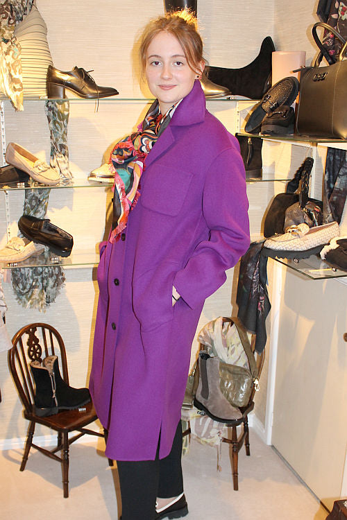 Purple Swing Wool Coat