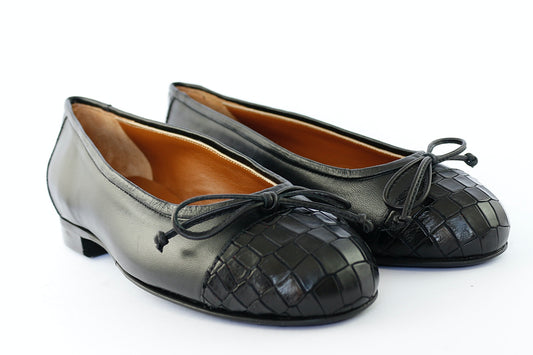 'Orvieto' Black Ballet Pump